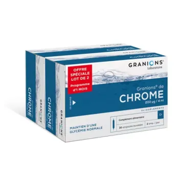 Chrome 200µg Granions - offre spéciale lot de 2 boîte de 30 ampoules de 60 comprimés