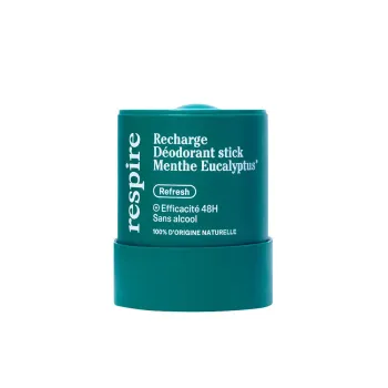 Recharge déodorant stick menthe eucalyptus Respire - recharge de 50g