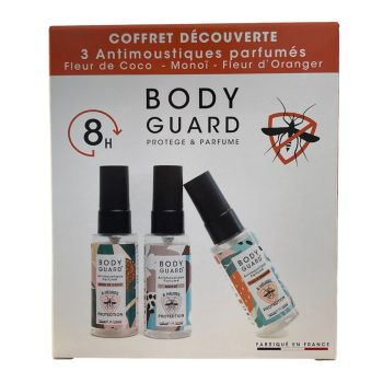 Anti-moustiques parfumés Coffret découverte Fleur de coco, Monoï et Fleur d'oranger Bodyguard - lot de 3 spray de 50ml