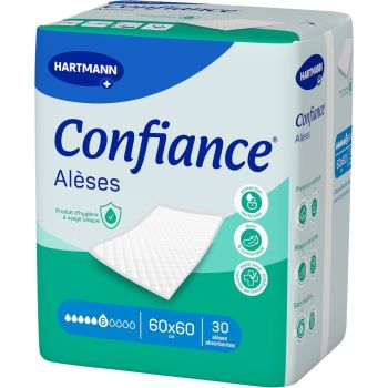Confiance al&egrave;ses 6 gouttes 60x60cm Hartmann - 30 al&egrave;ses absorbantes 