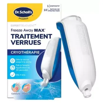 Traitement verrues Cryothérapie pieds et mains Scholl - flacon de 35ml + 10 patchs