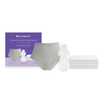 Kit de protection anti-fuites post-partum Lansinoh - Boite de 6 culottes, 18 serviettes hygi&eacute;niques et 4 al&egrave;ses
