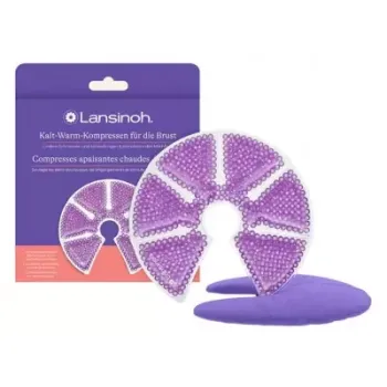 Compresses apaisantes chaudes/froides Lansinoh - boite de 2 coussinets avec &eacute;tui douceur