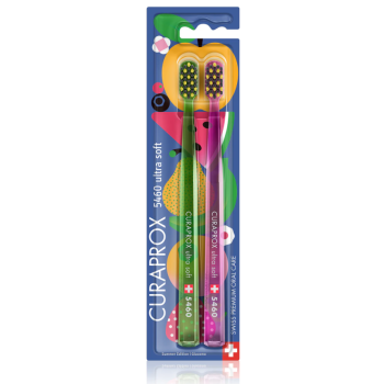 Brosse &agrave; dents cs 5460 ultra soft summer &eacute;dition Curaprox - lot de 2 brosses &agrave; dents