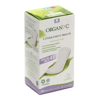 Prot&egrave;ge-slips coton bio flux l&eacute;ger Organyc - boite de 48 protections