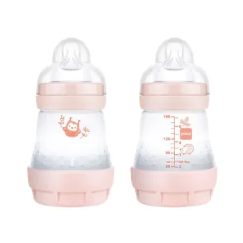 Biberon Easy Start 0 Mois et + Débit lent blush Mam - lot de 2 biberons de 160ml