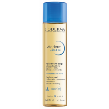 Atoderm 2-in-1 oil huile sèche corps Bioderma - flacon de 150 ml