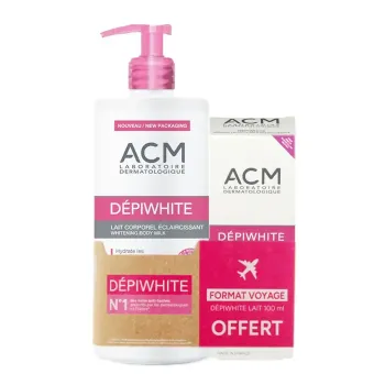 Dépiwhite Lait corporel éclaircissant ACM - flacon-pompe de 500 ml + tube de 100ml offert