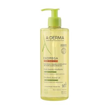 Exomega Control Huile lavante émolliente anti-grattage A-derma - flacon-pompe de 500 ml