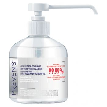 Gel hydroalcoolique sans parfum Preven's - flacon-pompe de 300 ml