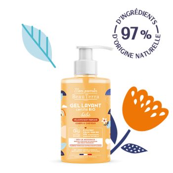 Gel lavant bébé bio peaux sensibles corps et cheveux Mon premier Beauterra - flacon-pompe de 750ml