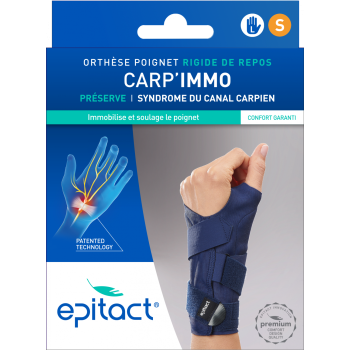 Carp'Immo Orthèse poignet rigide de repos main gauche taille S Epitact - 1 orthèse