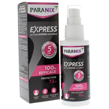 Lotion rapide anti-poux Express 5 min Paranix - spray de 100 ml + peigne