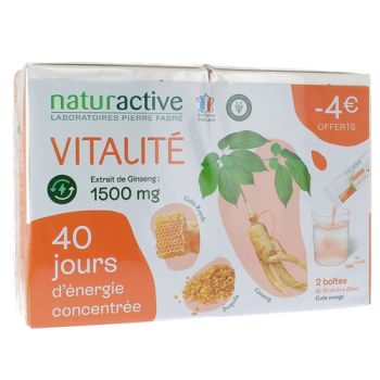 Vitalité goût orange Naturactive - lot de 2 boîtes de 20 sticks à diluer