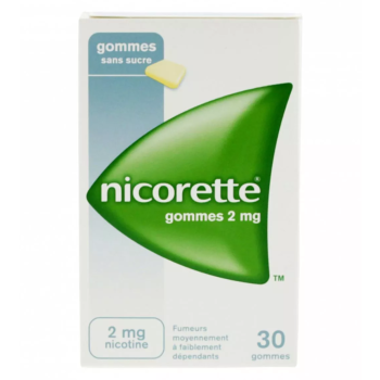 Nicorette 2mg sans sucre gomme à mâcher - boite de 30 gommes