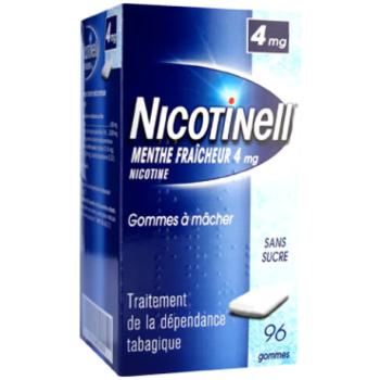 Nicotinell menthe fraicheur 4mg sans sucre gomme à mâcher - boite de 96 gommes