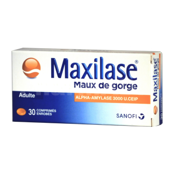 Maxilase alpha-amylase 3000 U CEIP comprimé enrobé - boîte de 30 comprimés