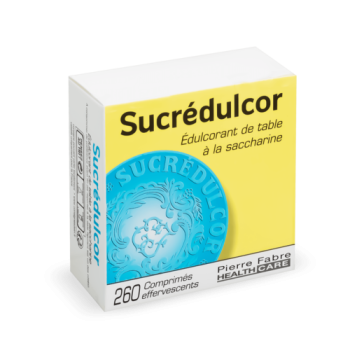 Édulcorant de table à la saccharine sucrédulcor Pierre Fabre - boite de 260 comprimés effervescents