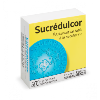 Édulcorant de table à la saccharine sucrédulcor Pierre Fabre - boite de 600 comprimés effervescents
