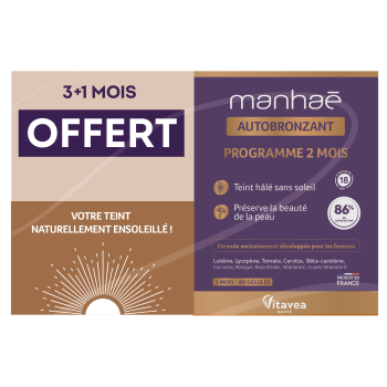 Manhaé Autobronzant Vitavea - lot de 2 boîte de 60 gélules