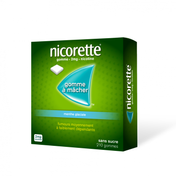 Nicorette 2mg menthe glaciale sans sucre gomme à mâcher - boite de 210 gommes