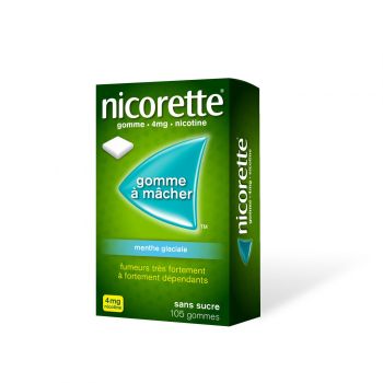 Nicorette 4mg menthe glaciale sans sucre gomme à macher - boite de 105 gommes
