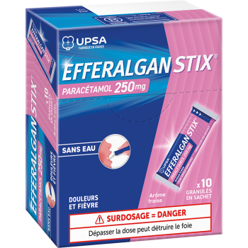 Efferalgan 250 mg fraise granulés en sachet - boite de 10 sachets