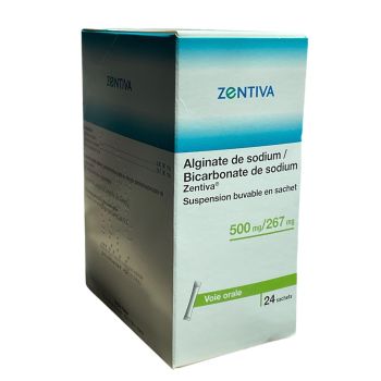 Alginate de sodium / bicarbonate de sodium Zentiva 500mg/267mg - 24 sachets 