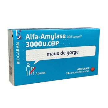 Alfa-amylase Biogaran - boite de 18 comprimés
