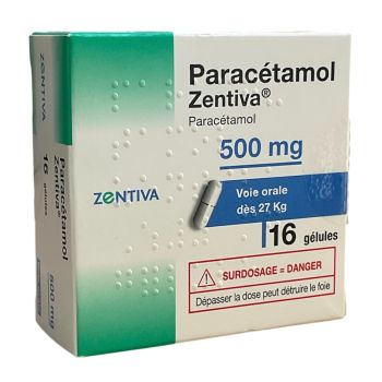 Paracétamol Zentiva 500mg - boite de 16 gélules 