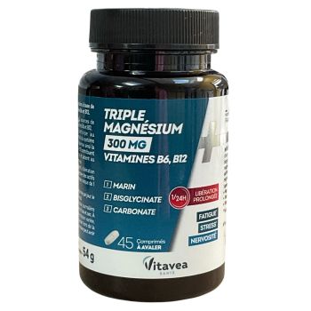 Triple magnésium 300mg Vitavea - pot de 45 comprimés 