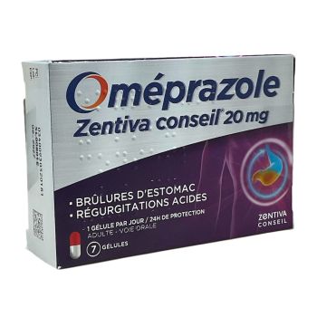 Oméprazole 20mg Zentiva - boite de 7 gélules 