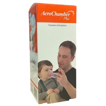 Chambre d'inhalation 0 &agrave; 18 mois AeroChamber - boite d'une chambre avec masque