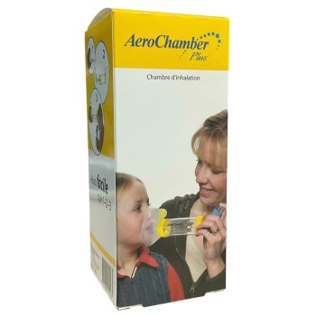 Chambre d'inhalation 1 &agrave; 5 ans AeroChamber - boite d'une chambre avec masque