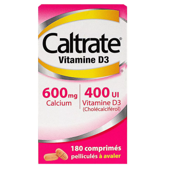 Caltrate Vitamine D3 600mg/400 U.I comprimé pelliculé - Flacon de 180 comprimés