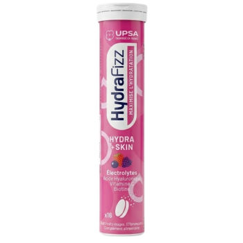HydraFizz hydra+skin go&ucirc;t fruits rouges Upsa - tube de 16 pastilles effervescentes
