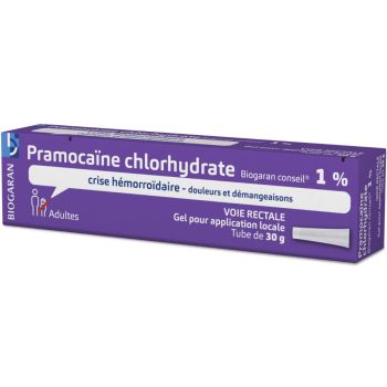 Pramocaïne chlorhydrate 1% crise hémorroïdaire Biogaran - tube de 30g