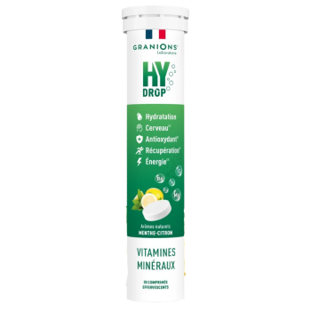 Hydrop solution d'hydratation menthe citron Granions - tube de 20 comprim&eacute;s effervescents 