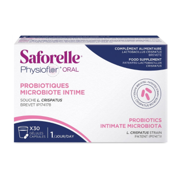 Physioflor oral probiotiques microbiote intime Saforelle - boite de 30 g&eacute;lules