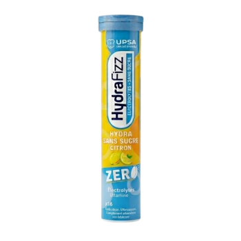 HydraFizz hydra sans sucre citron zero go&ucirc;t citron Upsa - tube de 16 pastilles effervescentes