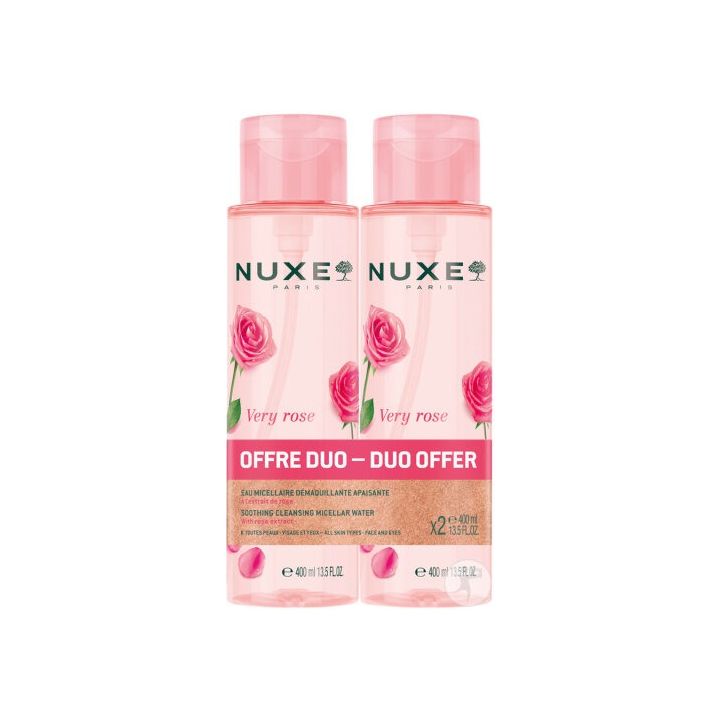 Very Rose Eau micellaire démaquillante Nuxe - offre duo 2 flacons de 400ml