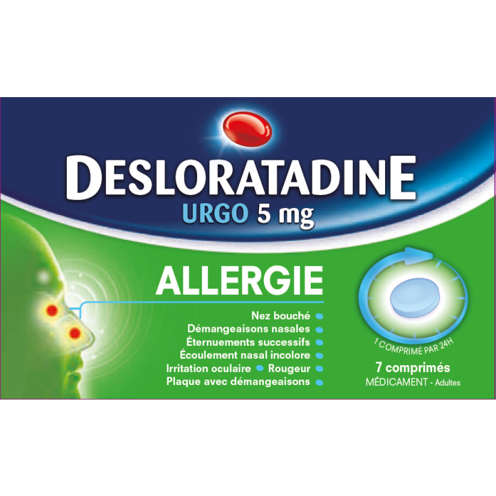 Desloratadine 5 mg Urgo allergie – 7 comprimés