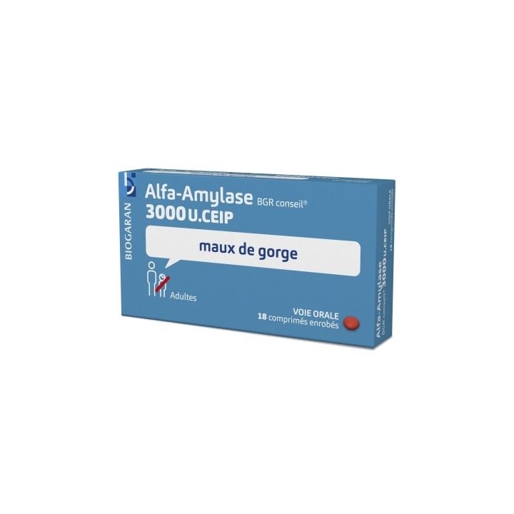 Alfa-amylase Biogaran – 18 comprimés