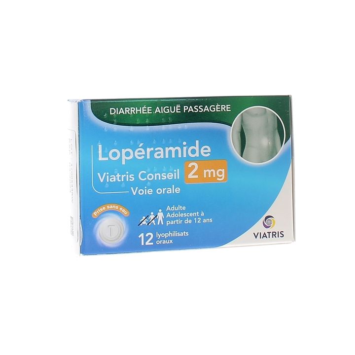Lopéramide 2 mg Viatris Conseil - boîte de 12 lyophilisats oraux