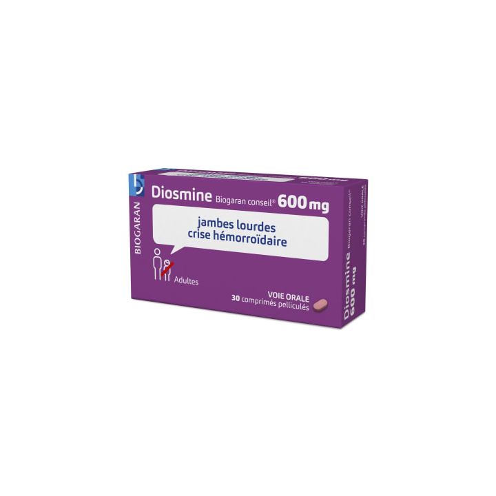 Diosmine Biogaran 600mg - boîte de 30 comprimés pelliculés