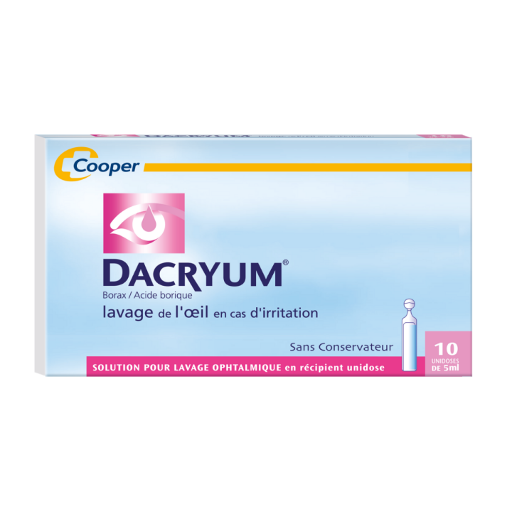 Dacryum solution pour lavage ophtalmique - 10 récipients unidoses