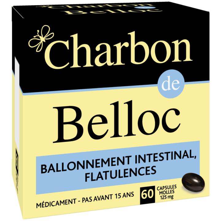 Charbon de Belloc 125mg - 60 capsules molles