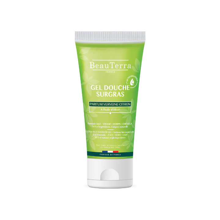 Gel douche Surgras Verveine Citron Corps et Cheveux BeauTerra - tube de 200ml