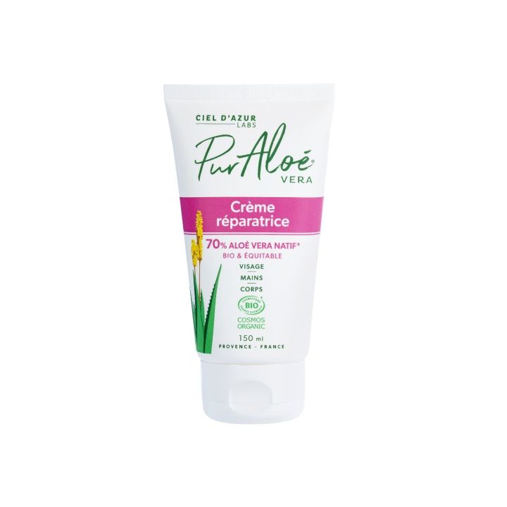Crème réparatrice 70% Aloe vera Bio Pur Aloé - tube de 75 ml