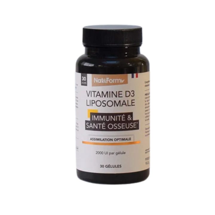 Vitamine D3 Liposomale immunité et santé osseuse Nat&Form - 30 gélules